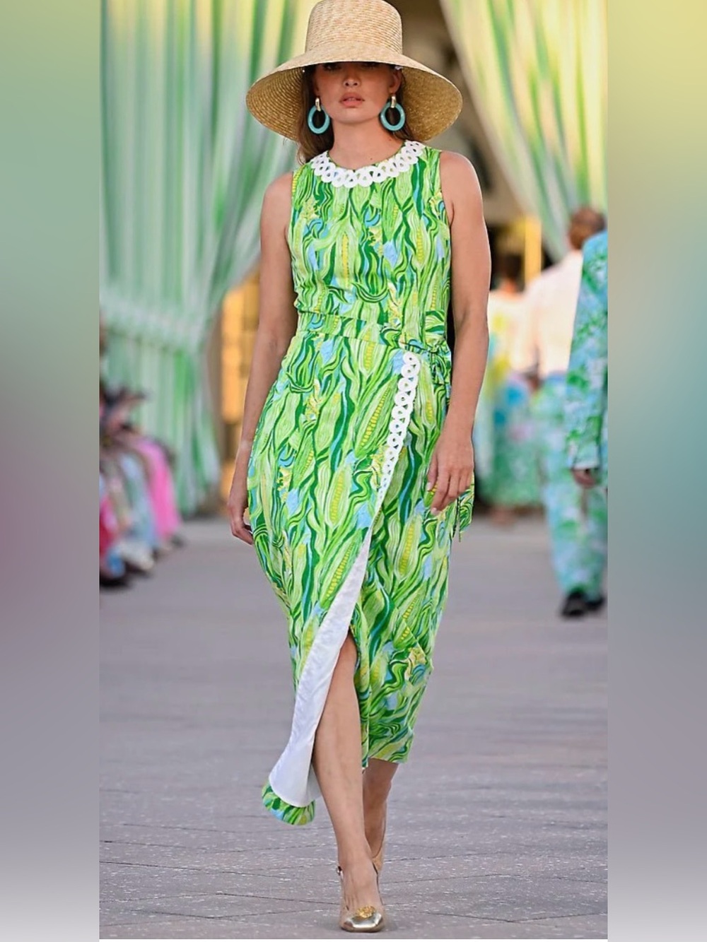 NEW LILLY PULITZER fresia stretch maxi shift dress in turquoise tide
